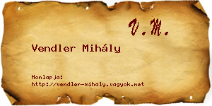 Vendler Mihály névjegykártya